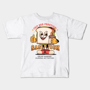 Sandwich, the cartoon sandwich mascot holding a coffee cup Kids T-Shirt